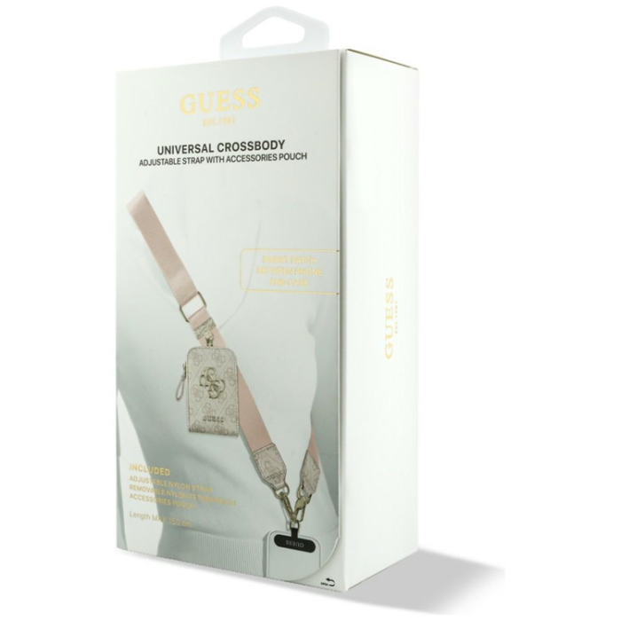 Guess - Guess Universal Mobilrem med Plånbok 4G Metal Logo - Rosa