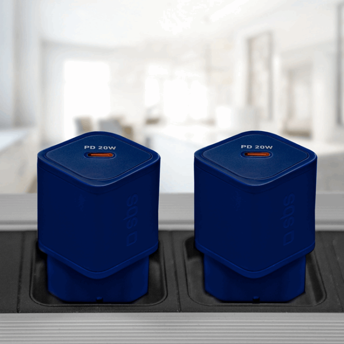 SBS - SBS Snabbladdare 20W GaN Power Delivery - Blå