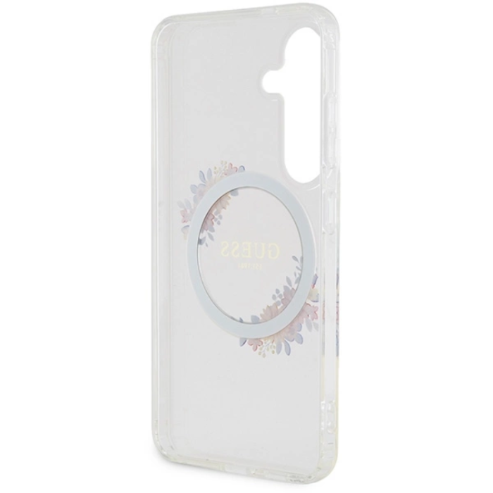 Guess - Guess Galaxy S24 Plus Mobilskal Magsafe IML Flowers Wreath - Clear