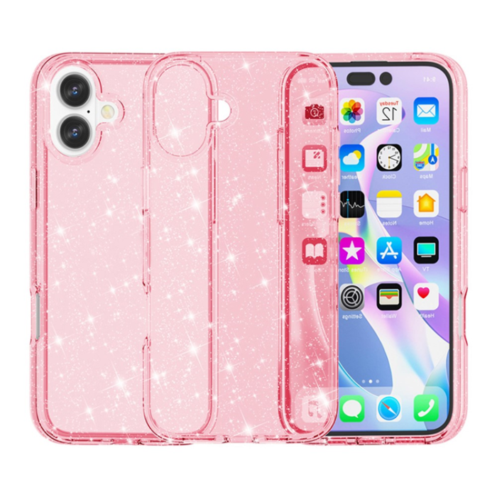 A-One Brand - iPhone 17 Mobilskal Glittrande Puderglitter - Rosa