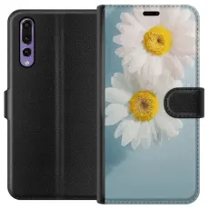Gustaf - Pl&aring;nboksfodral till Huawei P20 Pro med Sommarblommor