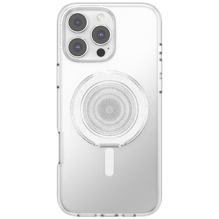 PopSockets - PopSockets MagSafe Popuphållare och Stativ Kick-Out Glitter - Transparent