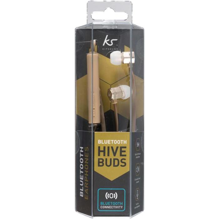 Kitsound - KITSOUND Hörlurar Hive Gunmetal In-Ear Trådlös Mic - Guld