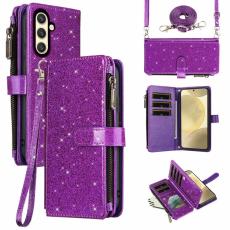 ASUWISH - ASUWISH Mobilskal till Samsung Galaxy A55 5G Glitter KonstL&auml;der - Lila