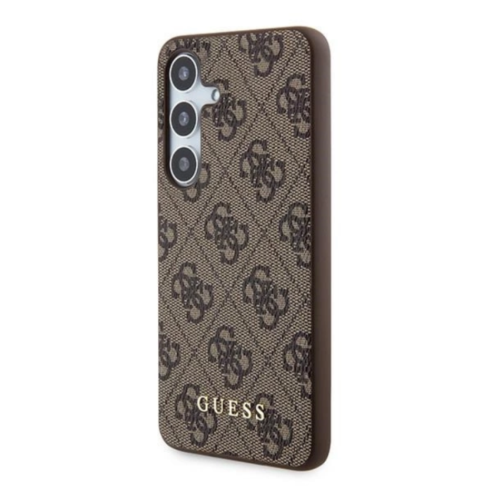 Guess - Guess Galaxy A35 5G Mobilskal Metall Gold Logo - Brun