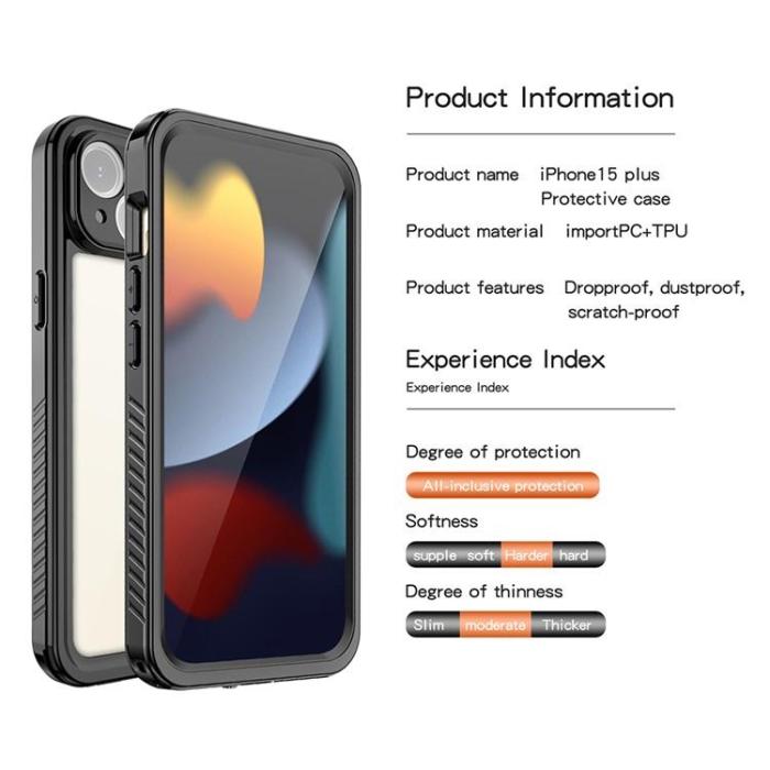 RedPepper - Redpepper iPhone 15 Mobilskal Vattentätt IP68 FS - Svart