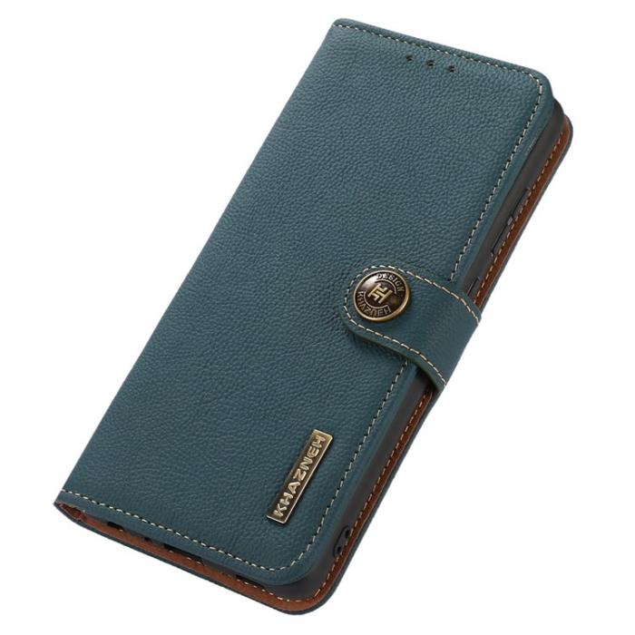 KHAZNEH - KHAZNEH Galaxy S23 Plånboksfodral Äkta Läder RFID - Grön