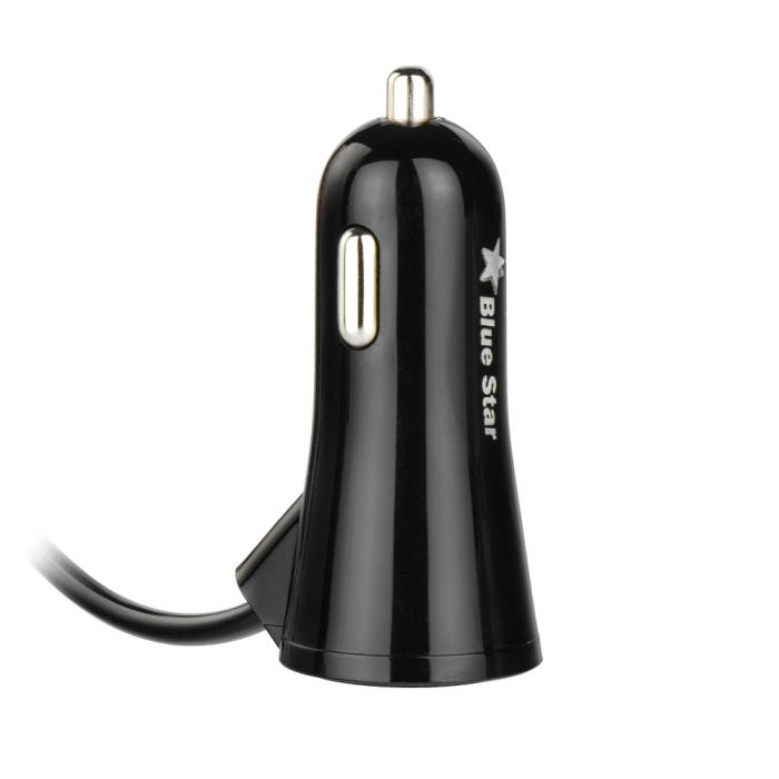 Blue Star - Blue Star Billaddare med USB-C Kabel + USB socket 3A