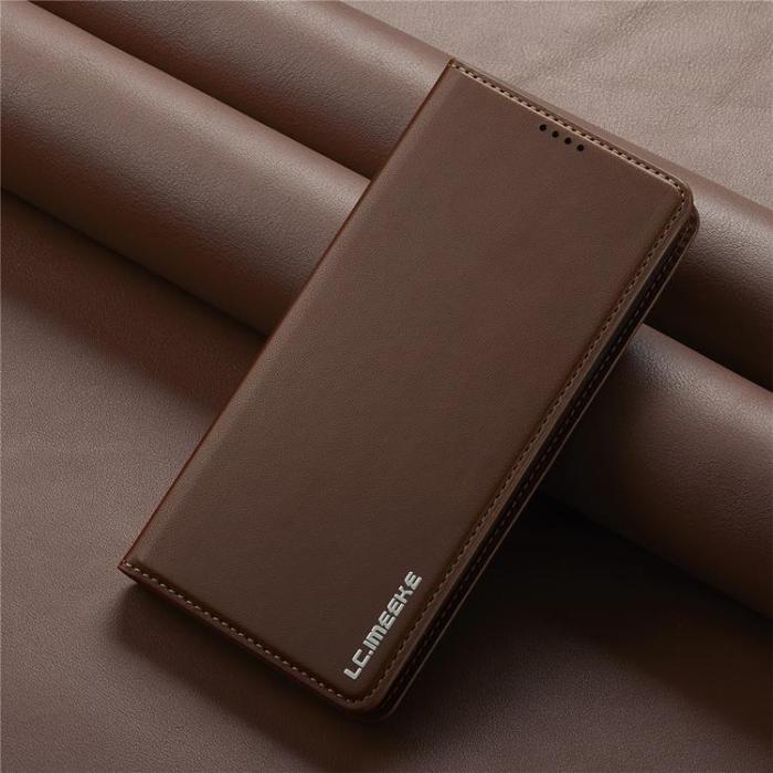 LC.imeeke - LC.IMEEKE iPhone 17 Pro Plånboksfodral PU Läder - Brun
