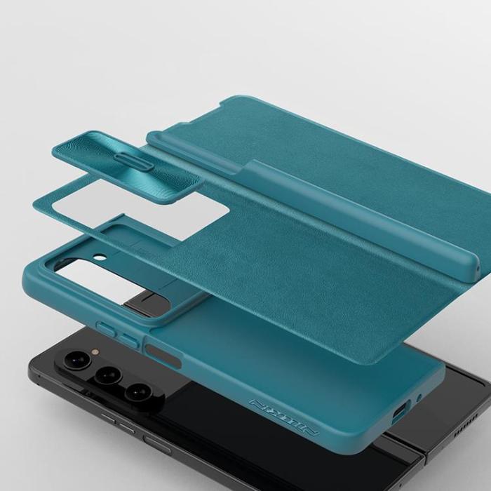 Nillkin - Nillkin Galaxy Z Fold 5 Plånboksfodral QinPro Läder - Svart