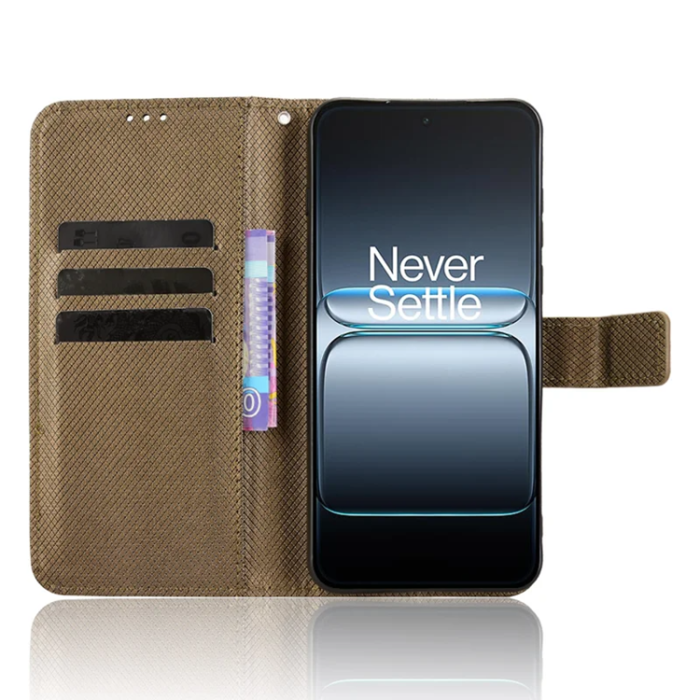 A-One Brand - OnePlus Nord 5 Plånboksfodral Diamond Texture - Brun