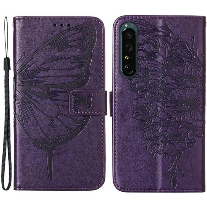 A-One Brand - Sony Xperia 1 IV Plånboksfodral Butterfly - Lila