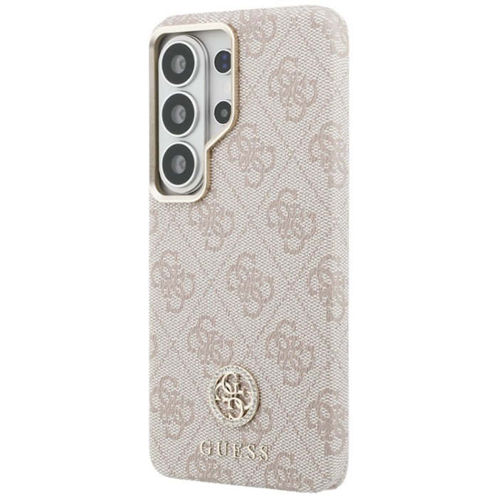 Guess - Guess Mobilskal För Galaxy S26 Ultra MagSafe 4G Rhinestone Round Logo - Rosa
