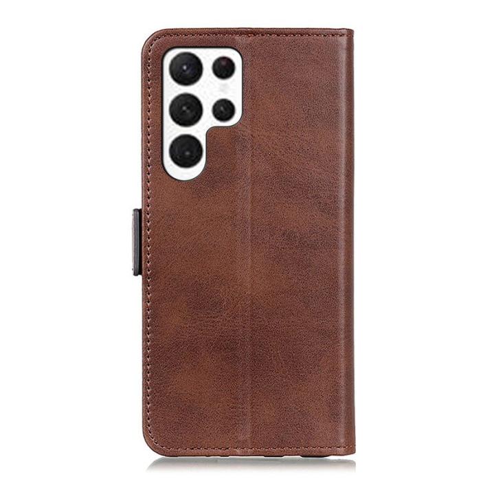 OEM - Mobilskal till Samsung Galaxy S26 Ultra Ställ Cowhide Textur KonstLäder - Brun