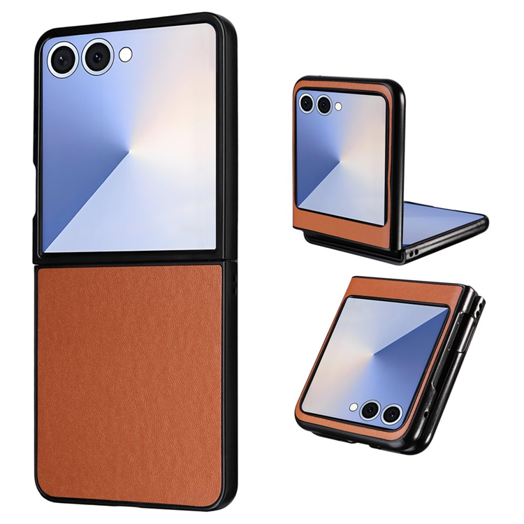 Galaxy Z Flip7 Mobilskal PU Läder Protective - Brun | 2353 | AlltMobil