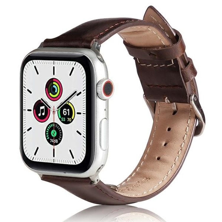 Beline Apple Watch (42/44/45/49mm) Armband Läder - Brun | 5123 | AlltMobil