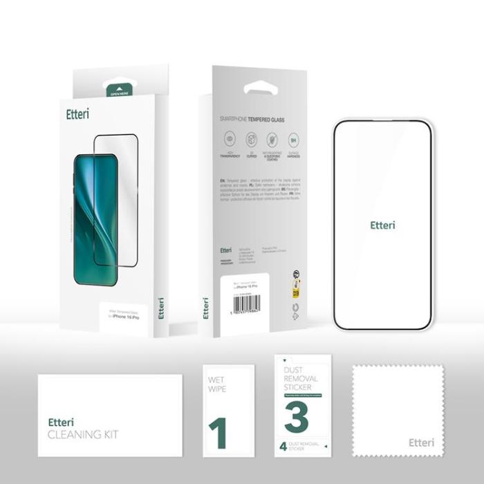 Etteri - Etteri Galaxy A55 5G Härdat Glas Skärmskydd 9D - Svart