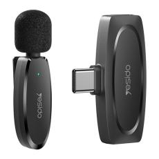 Yesido - YESIDO Trådlös Lavaliermikrofon Typ-C Klämmdesign (Sändare + Mottagare) KR11