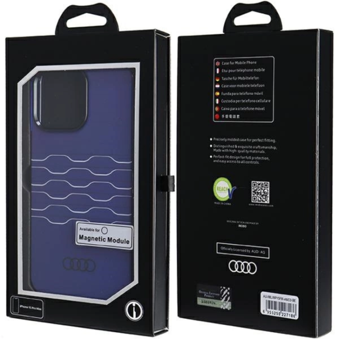 Audi - Audi iPhone 15 Pro Max Mobilskal Magsafe IML - Blå