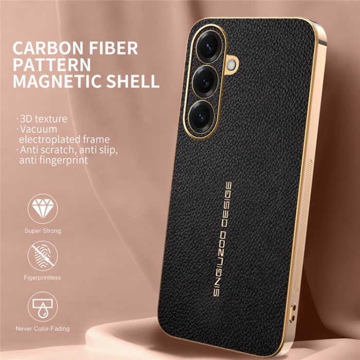 A-One Brand - Galaxy S26 Plus Mobilskal Litchi Texture Anti Scratch