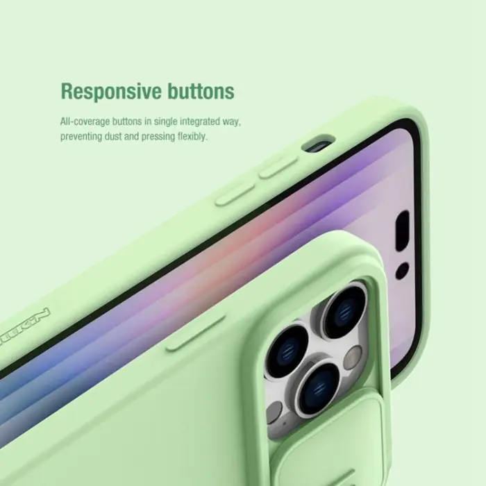Nillkin - Nillkin iPhone 14 Pro Max Skal Magsafe Magnetic - Grön