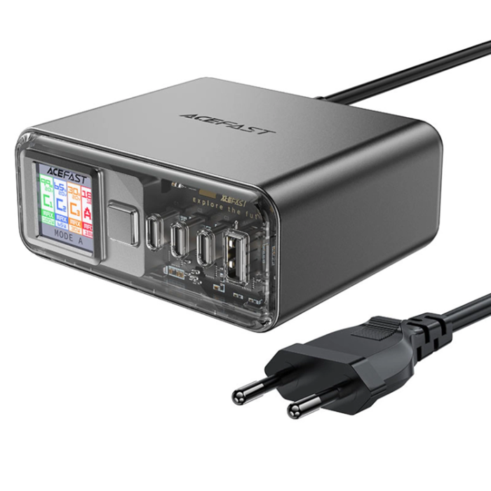 Acefast - Acefast Z4 PD 218W GaN 3 x USB-C + USB-A Hubba - Grå