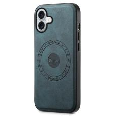 DENIOR - DENIOR A11 iPhone 16 Plus Magnetfodral Konstl&auml;der Bl&aring;