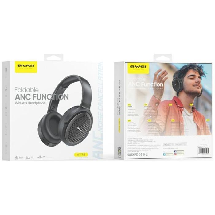 Awei - Awei Over-Ear Trådlösa Hörlurar Bluetooth ANC AT78 - Svart