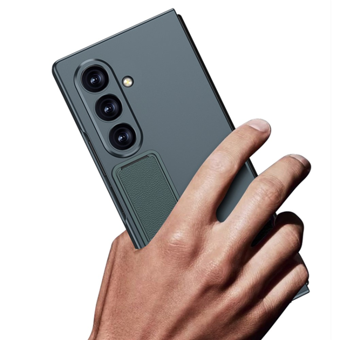 GKK - Galaxy Z Fold 7 Mobilskal Kickstativ Med Härdat glas - Grön