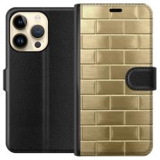 iSecrets - Pl&aring;nboksfodral till Apple iPhone 14 Pro med Gyllene Murstenar