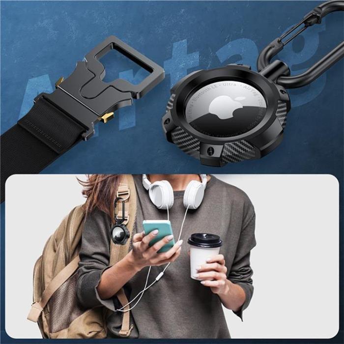 Tech-Protect - Apple Airtag Skal TPU Carbon - Svart