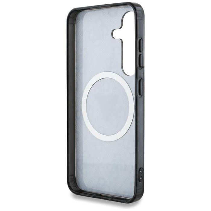 Guess - Guess Galaxy S25 Mobilskal MagSafe 4G Glitter Triangle Buttons - Svart