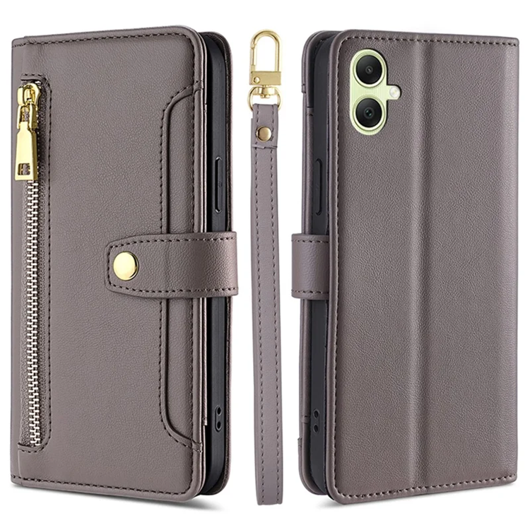 Galaxy A05 Konstläder Plånboksfodral med 2 Rem - Grå (Grå) | 2353 | AlltMobil