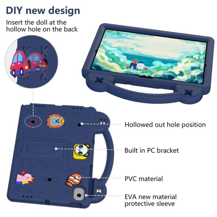 A-One Brand - Galaxy Tab A8 10.5 (2021) Skal EVA Shockproof Kickstand - Marinblå