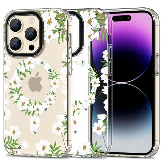 Tech-Protect iPhone 15 Pro Mobilskal Magsafe Mood - Vit Daisy | 2353 | AlltMobil