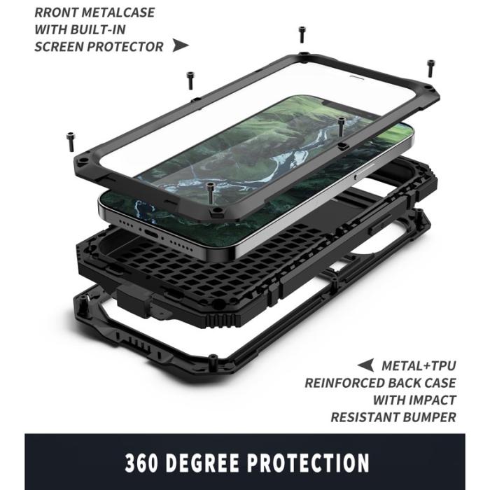 R-JUST - R-JUST Mobilskal till iPhone 12 Pro Max Shockproof Svart