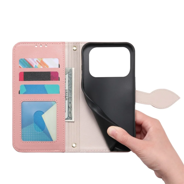 A-One Brand - iPhone 17 Pro Plånboksfodral Leaf Magnetiskt Spänne Konstläder