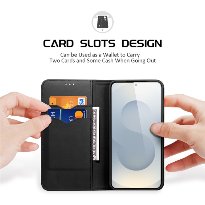 Dux Ducis - Dux Ducis Galaxy S25 Edge Plånboksfodral Äkta Läder Hivo RFID