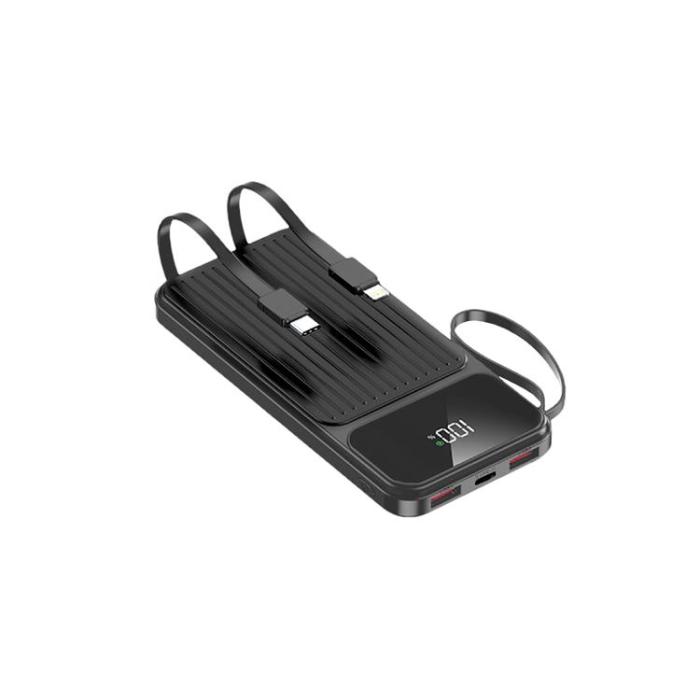 Maxlife - Maxlife Powerbank 10000 mAh 22.5W PD QC Med Kabel - Svart