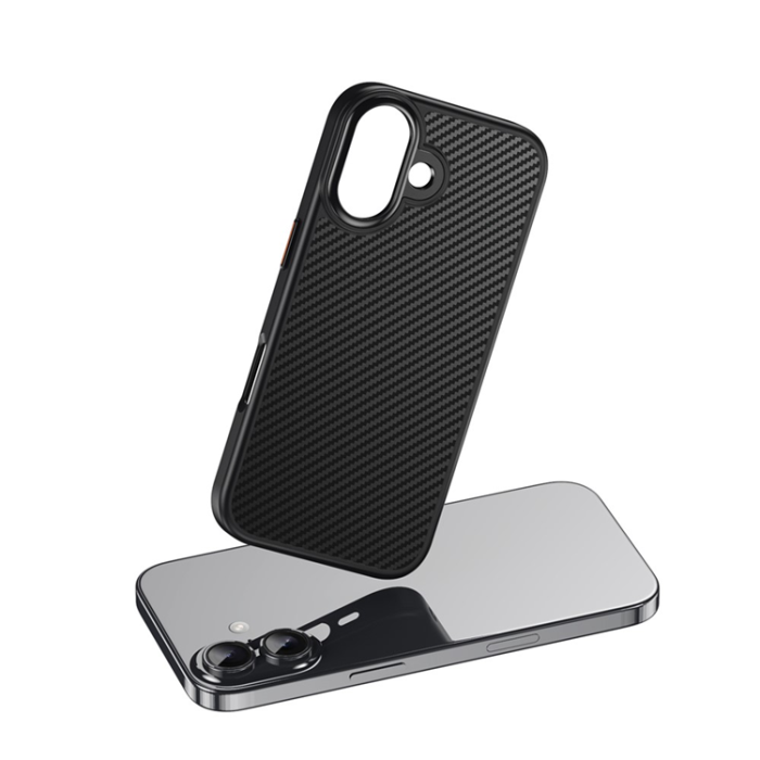 A-One Brand - iPhone 17 Mobilskal MagSafe Carbon Fiber Texture - Svart/Silver