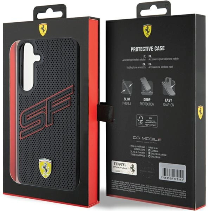 Ferrari - Ferrari Galaxy S24 Plus Mobilskal Big SF Perforated - Svart