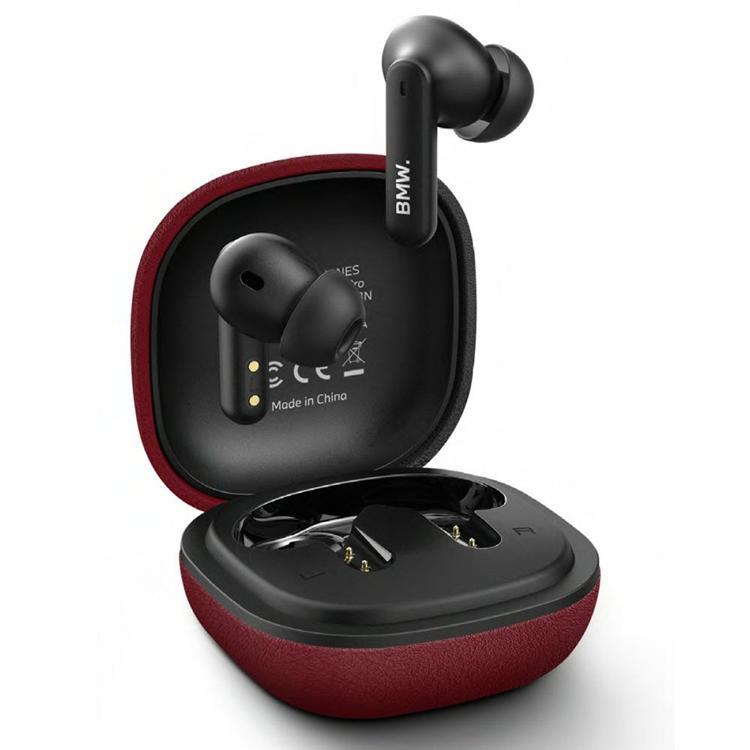 BMW TWS In-Ear Hörlurar Bluetooth ENC Leather Metal Logo - Röd | 505771 | AlltMobil