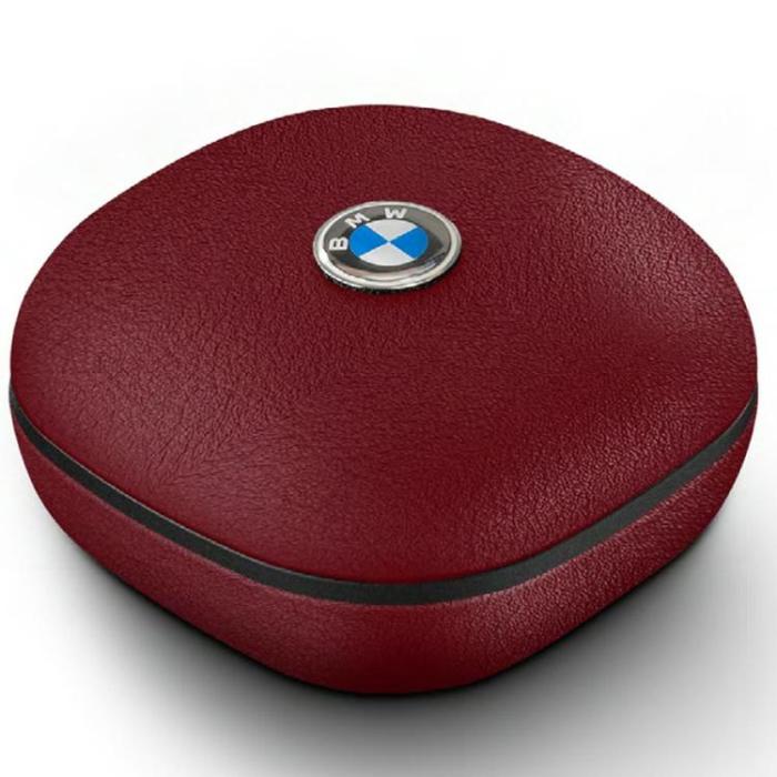 BMW - BMW TWS In-Ear Hörlurar Bluetooth ENC Leather Metal Logo - Röd