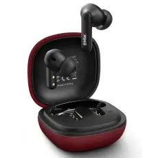 BMW - BMW TWS In-Ear H&ouml;rlurar Bluetooth ENC Leather Metal Logo - R&ouml;d