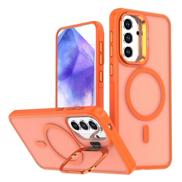 OEM - Mobilskal för Samsung Galaxy S26 Magnetiskt Fällbart Ställ - Orange