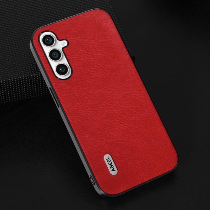 ABEEL - ABEEL Mobilskal till Samsung Galaxy S23 FE PU Läder Röd Retro Textur