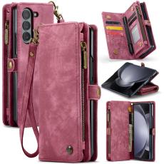 Caseme - CASEME 008 Konstl&auml;der Pl&aring;nboksfodral till Samsung Galaxy Z Fold5 5G R&ouml;d