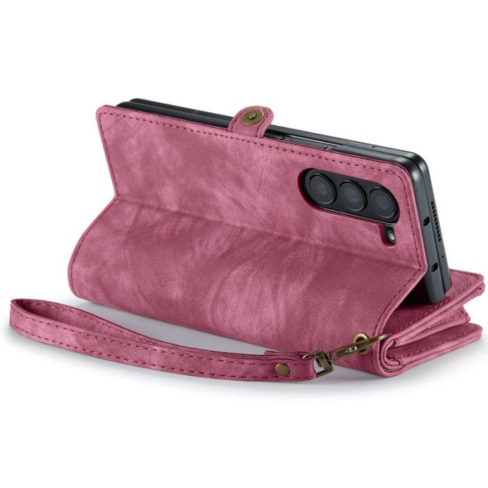Caseme - CASEME 008 Konstläder Plånboksfodral till Samsung Galaxy Z Fold5 5G Röd