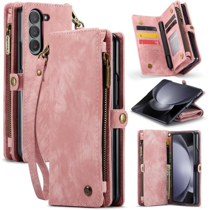 Caseme - CASEME 008 Konstläder Plånboksfodral till Samsung Galaxy Z Fold5 5G - Rosa