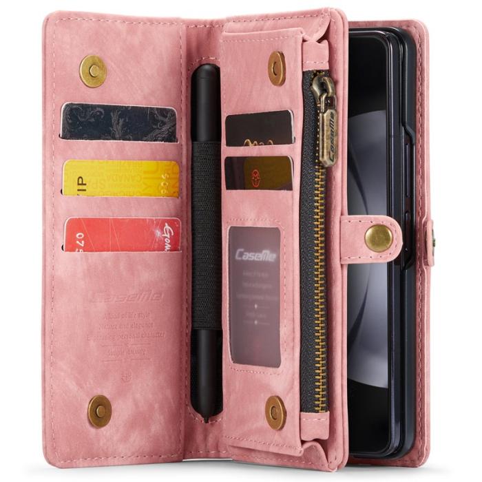Caseme - CASEME 008 Konstläder Plånboksfodral till Samsung Galaxy Z Fold5 5G - Rosa